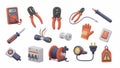 Electrical tools and equipment collection Royalty Free Stock Photo