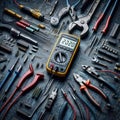 A electrical tools set, Ai generated image Royalty Free Stock Photo