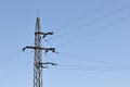 Electrical tower in field Royalty Free Stock Photo