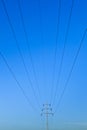 Electrical tower in field Royalty Free Stock Photo