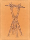 Electrical Tower - Retro Blueprint