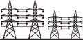 Electrical Tower Silhouette Vector Graphic Design for Power and Energy Plant Royalty Free Stock Photo