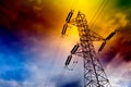 Electrical transmission tower Royalty Free Stock Photo