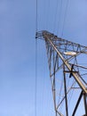 Electrical transmission tower under sky