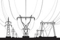 Electrical transmission towers in perspective Royalty Free Stock Photo