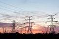 Electrical Transmission Towers (Pylons) at Dusk