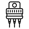 Electrical voltage regulator icon, outline style