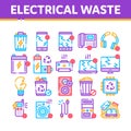 Electrical Waste Tools Collection Icons Set Vector Royalty Free Stock Photo