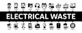 Electrical Waste Tools Minimal Infographic Banner Vector