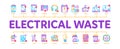 Electrical Waste Tools Minimal Infographic Banner Vector