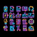 Electrical Waste Tools neon glow icon illustration