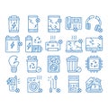 Electrical Waste Tools icon hand drawn illustration