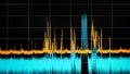 Electrical waveforms of the measured digital signal. Oscillogram of the output signal. Radio measurements of high frequency curren Royalty Free Stock Photo
