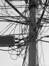 Power Pole Electrical Wire Jumble Royalty Free Stock Photo