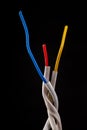 Electrical wires in the heating device. Electrically conductive cable