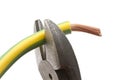 Electrical wires and pliers Royalty Free Stock Photo