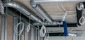 Electrical wiring and air ventilation duct system installation in building