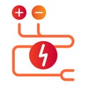 Electrical wiring flat icon. Cable vector illustration isolated on white. Electrical cord gradient style design Royalty Free Stock Photo