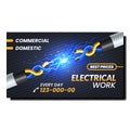 Electrical Work Best Prices Promo Banner Vector
