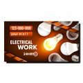 Electrical Work Service Promotional Poster Vector
