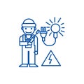 Electrican line icon concept. Electrican flat  vector symbol, sign, outline illustration. Royalty Free Stock Photo