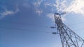 The electriccity metal stucture with clear bluesky cloud landmark