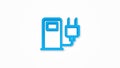 electrichicle charging station, ecology realistic icon. 3d line vector illustration. Top view