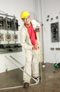 Electrician Bending Pipe Royalty Free Stock Photo