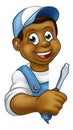 Electrician Builder Cartoon Character