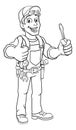 Electrician Cartoon Handyman Plumber Mechanic Royalty Free Stock Photo