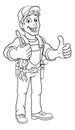 Electrician Cartoon Handyman Plumber Mechanic Royalty Free Stock Photo