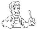 Electrician Cartoon Handyman Plumber Mechanic Royalty Free Stock Photo