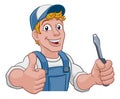 Electrician Cartoon Handyman Plumber Mechanic Royalty Free Stock Photo