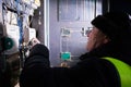 Electrician checking of electricity Royalty Free Stock Photo