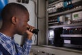 Electrician Examining A Electric Meter