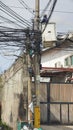 An Electrician Fixing Damaged Telephone Cables