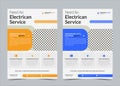 Electrician flyer. electrician service promotion. electrician contractor.