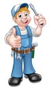 Electrician Handyman Cartoon Character