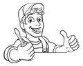 Electrician Cartoon Handyman Plumber Mechanic Royalty Free Stock Photo