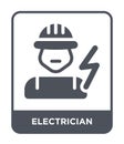 electrician icon in trendy design style. electrician icon isolated on white background. electrician vector icon simple and modern