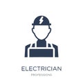 Electrician icon. Trendy flat vector Electrician icon on white b