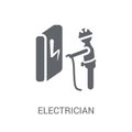 Electrician icon. Trendy Electrician logo concept on white background from Professions collection