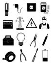Electrician icons set Royalty Free Stock Photo