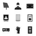 Electrician icons set, simple style Royalty Free Stock Photo