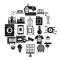 Electrician icons set, simple style Royalty Free Stock Photo