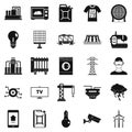 Electrician icons set, simple style Royalty Free Stock Photo