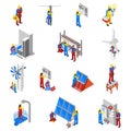 Electrician Icons Set Royalty Free Stock Photo