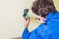 Electrician Installing Socket In New House Royalty Free Stock Photo