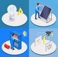 Electrician Isometric 2x2 Design Concept