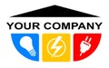 Abstract electrician service logo in vector quality.